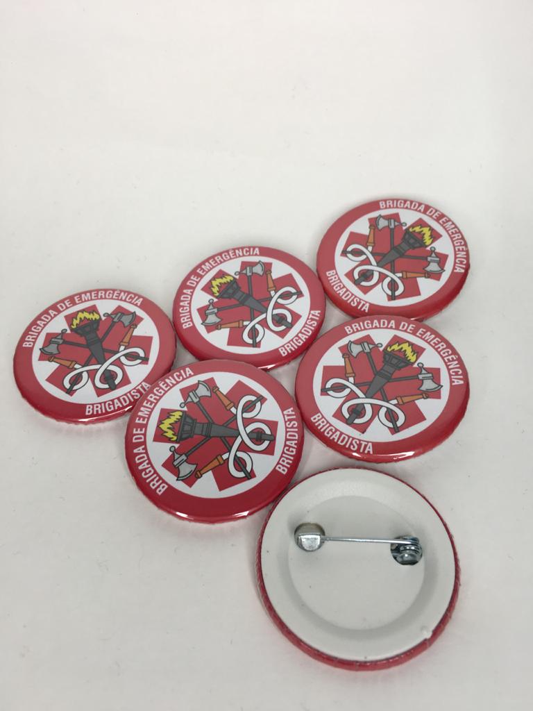 Botton Brigada de Emergência - Brigadista 2,5cm - Pacote com 100un